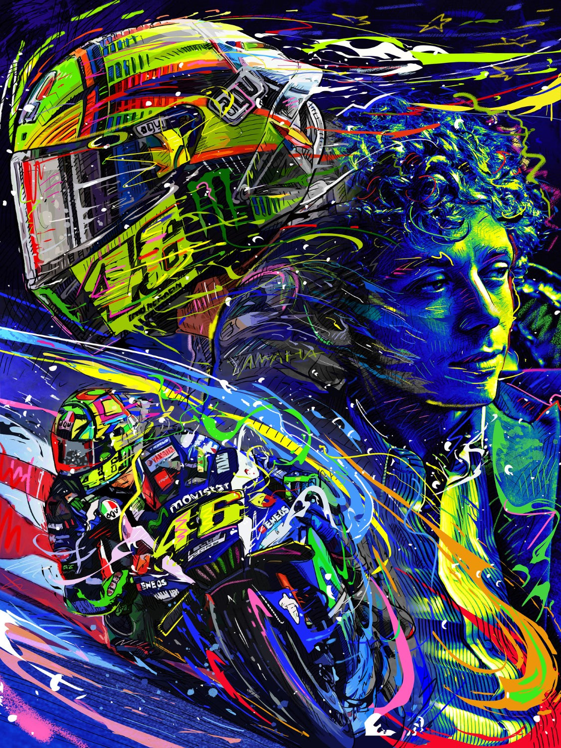 Rossi Blue 46 Canvas Print