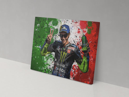 Rossi with Flag 46 Canvas Print