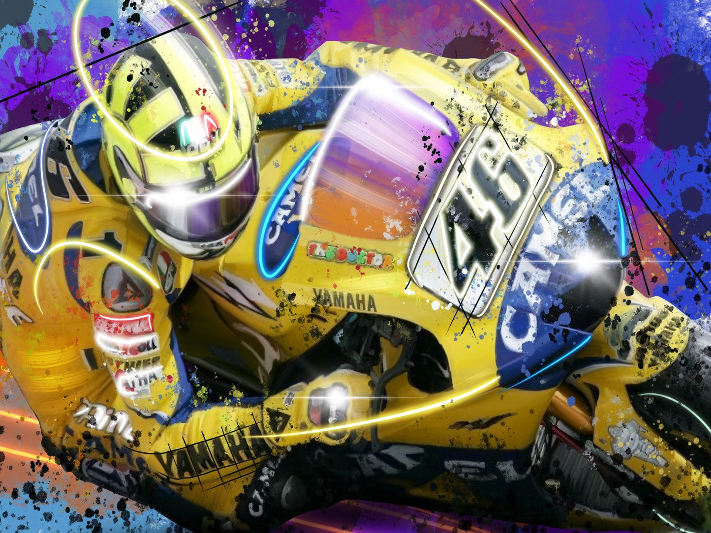 Rossi on Yamaha 46 Canvas Print