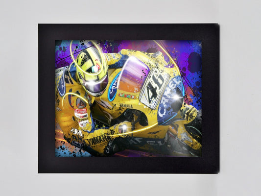 Rossi on Yamaha 46 Framed Print