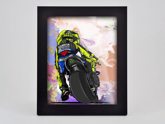 Rossi Cartoon back 46 Framed Print