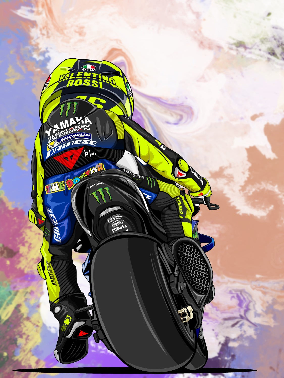Rossi Cartoon back 46 Canvas Print