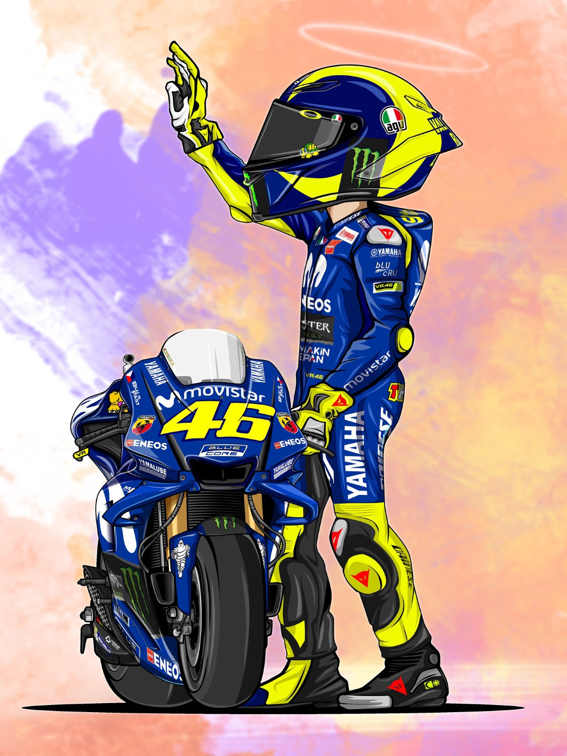 Rossi Cartoon 46 Canvas Print