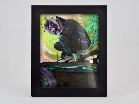 Lewis Celebration On Car Framed Print