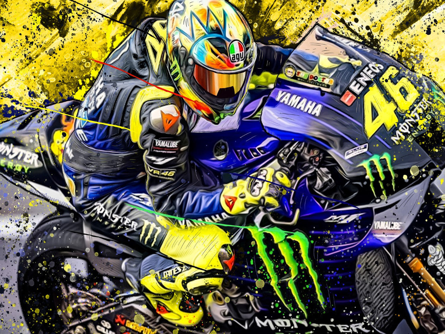 Rossi Yamaha 46 Canvas Print