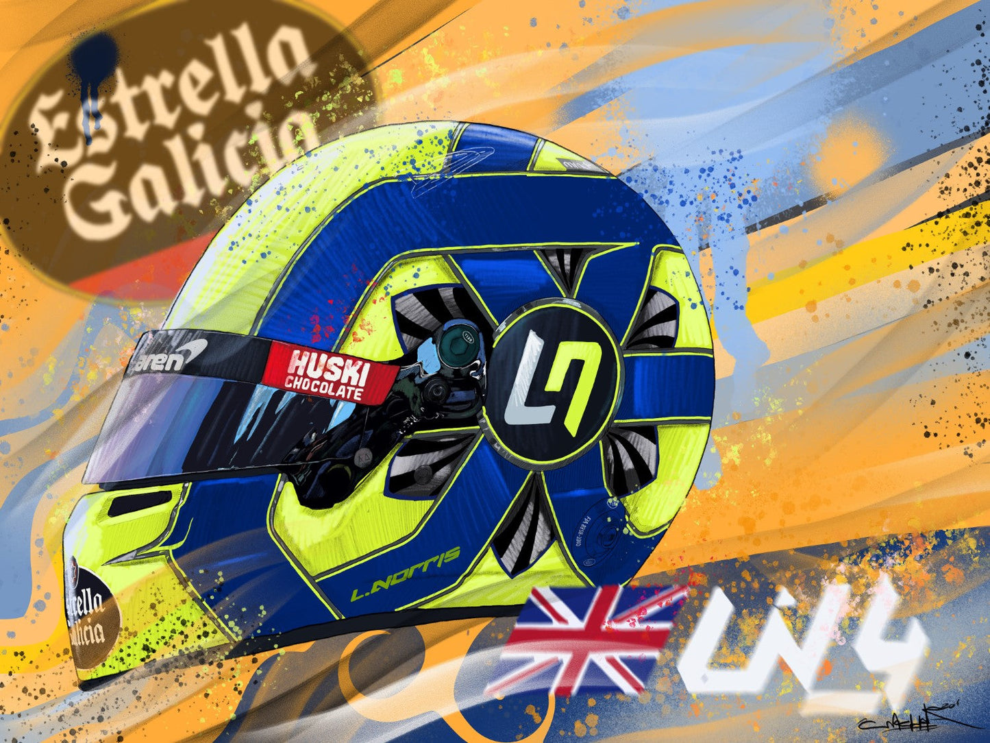 Lando Norris Helmet 2020 Framed Print