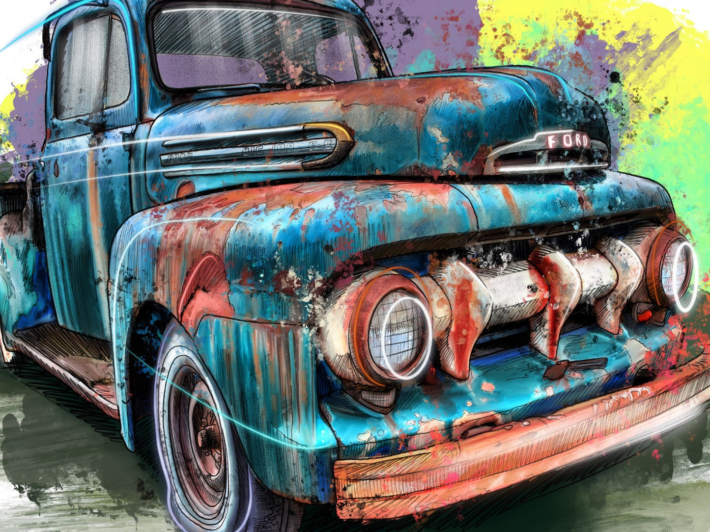 Old School Truck Canvas Print