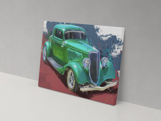 Classic Car in Green Canvas Print