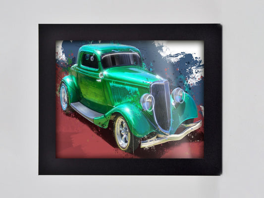 Classic Car in Green Framed Print