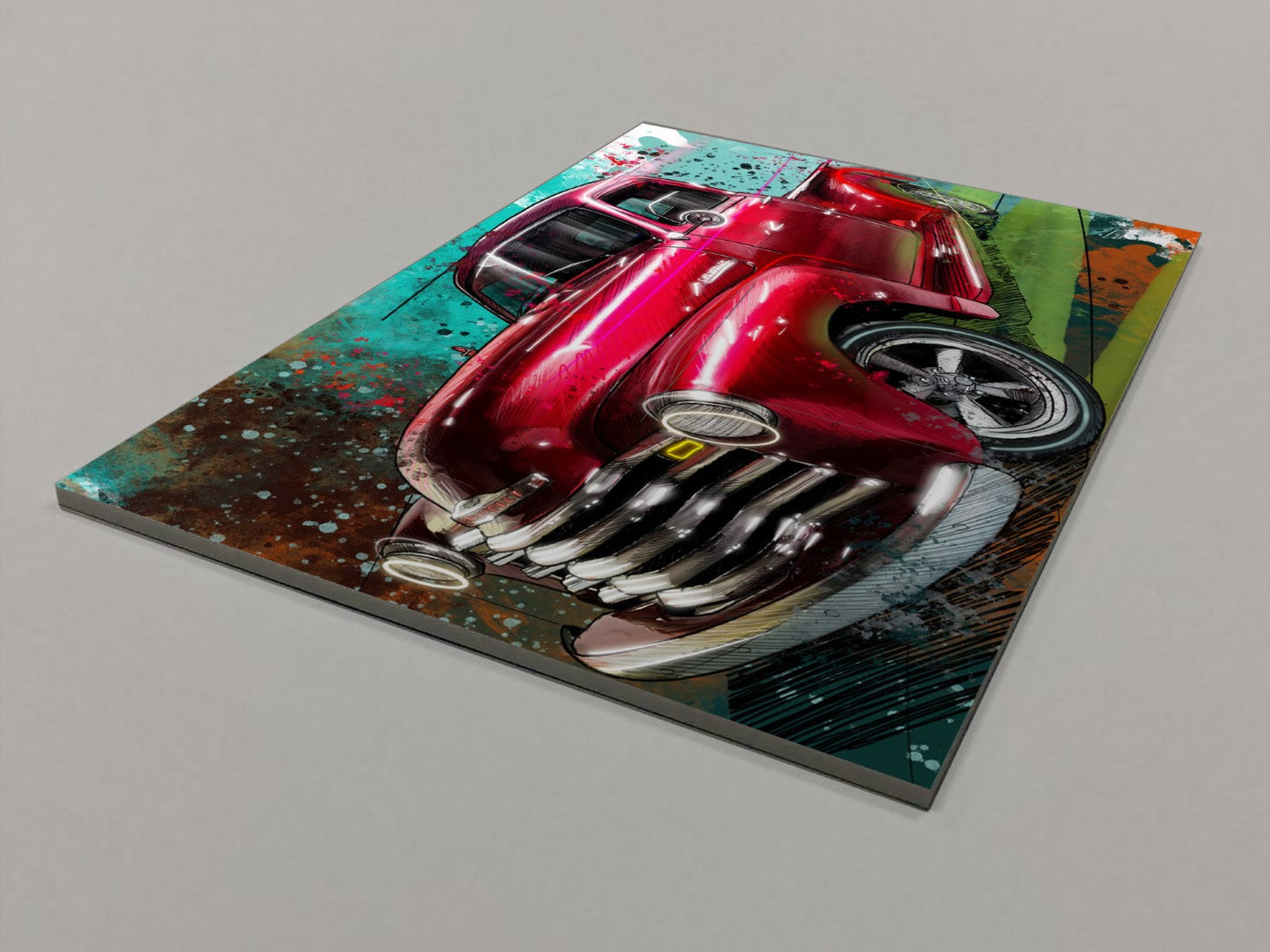 Classic Truck in Red Foamex Print