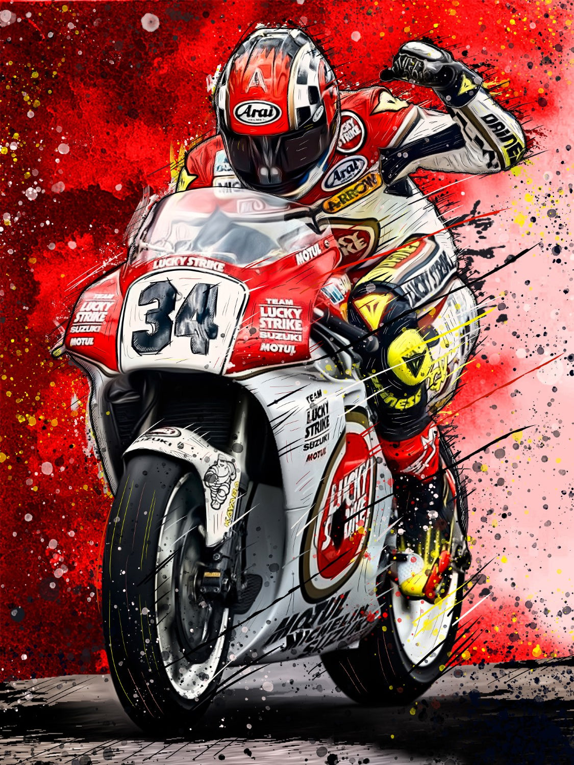 Kevin Schwantz 34 Canvas Print