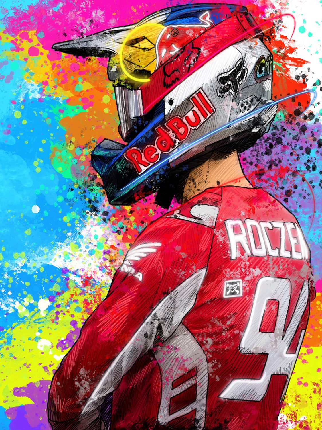 Roczen in Red Framed Print