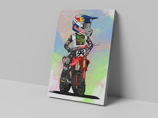 Ken Roczen Cartoon Canvas Print