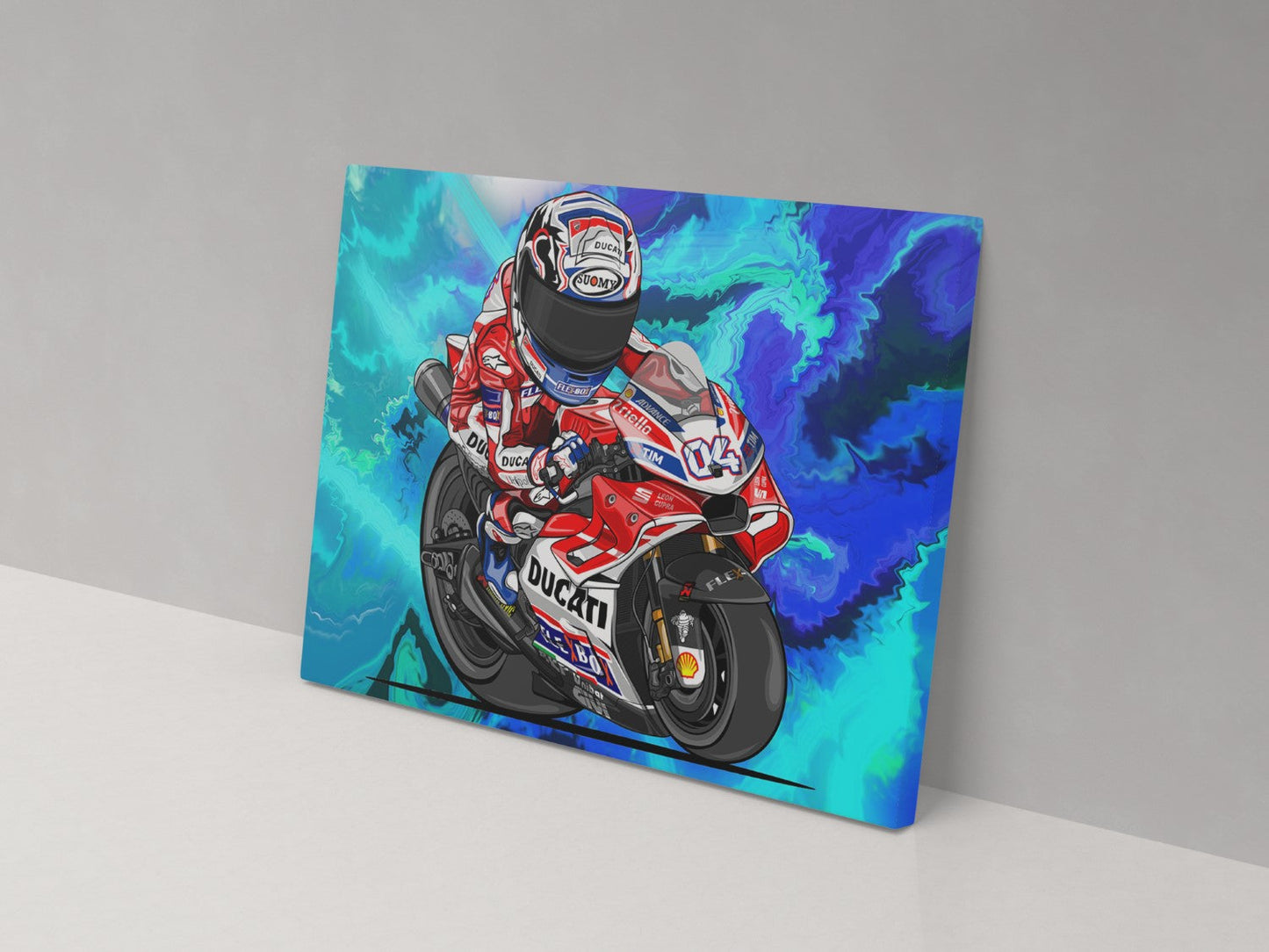 Andrea Dovizioso Cartoon 04 Canvas Print