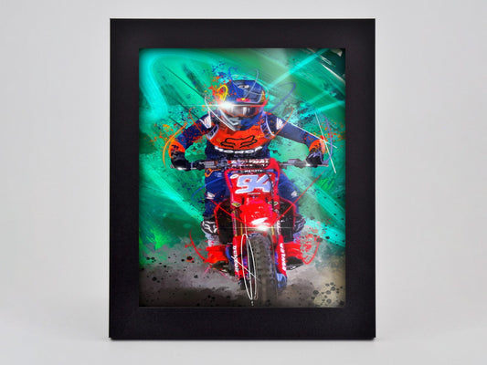 Ken Roczen in Blue and Red Framed Print