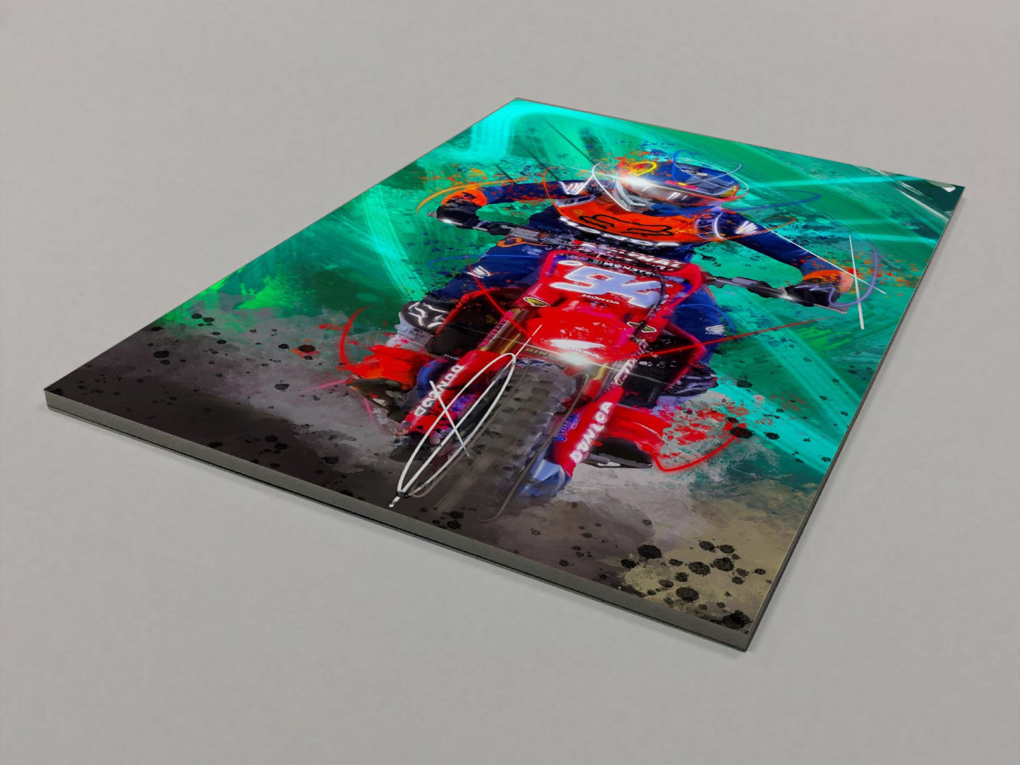 Ken Roczen in Blue and Red Foamex Print