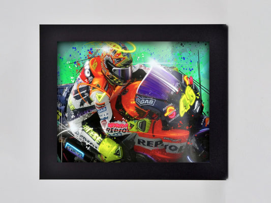 Rossi on Repsol Framed Print