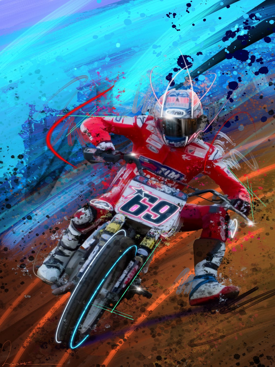 Ronnie Mac On Blue Framed Print