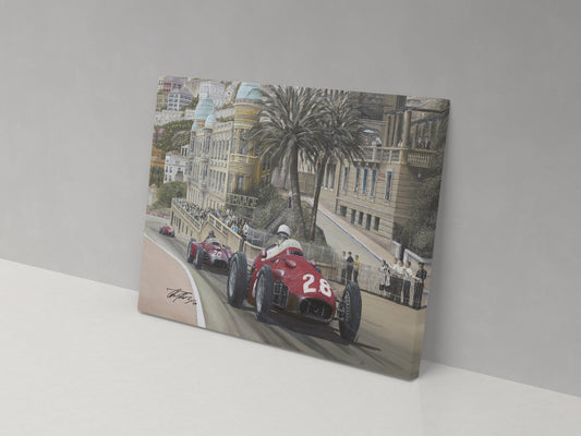 Stirling Moss Monaco 1957 Canvas Print