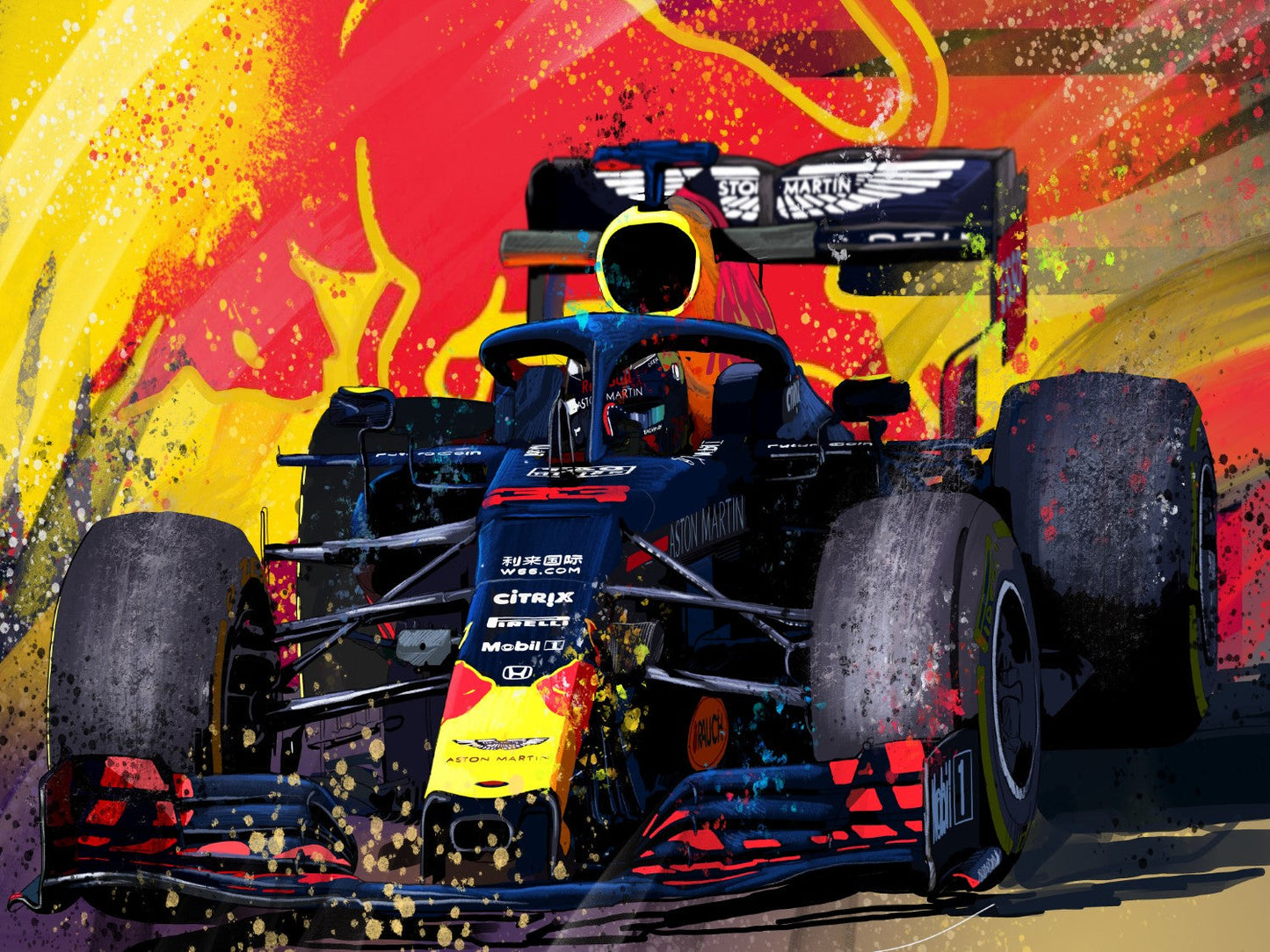 Max Verstappen Aston Martin Canvas Print