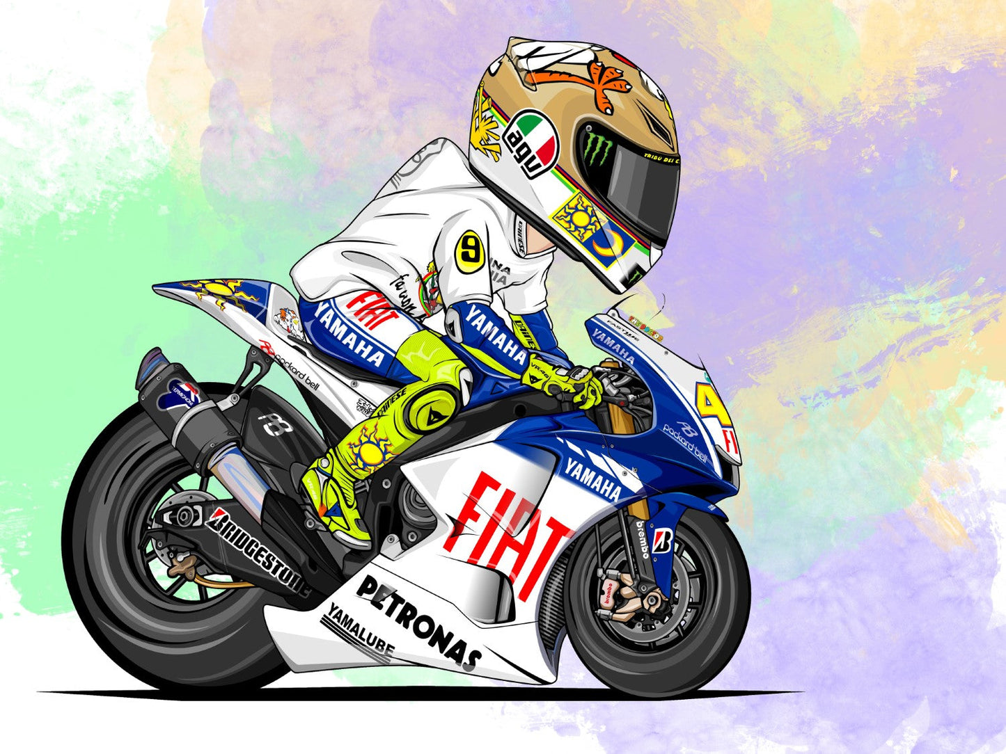 Rossi Cartoon Petronas Canvas Print