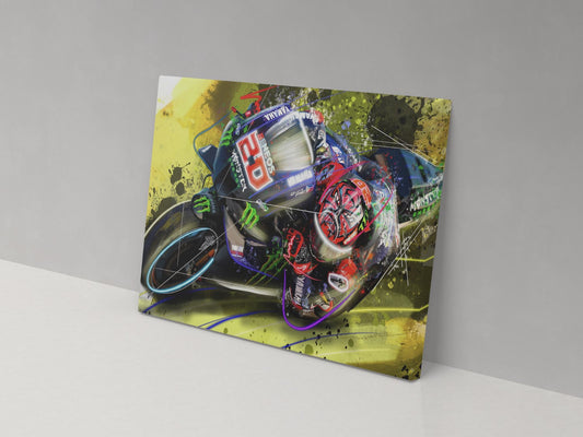 Fabio Quartararo number 20 motorcycle racing artwork on a 14 × 20-inch canvas print