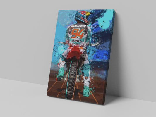 Ken Roczen number 94 motocross artwork on a 14 × 20-inch canvas print