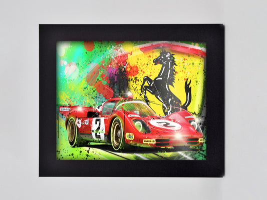 Ferrari and Badge Framed Print