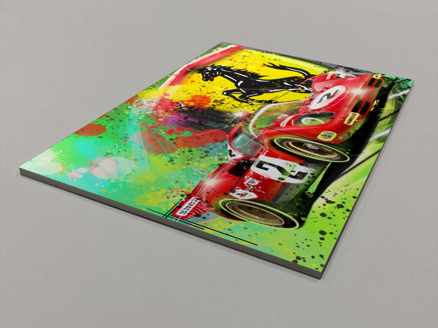 Ferrari and Badge Foamex Print