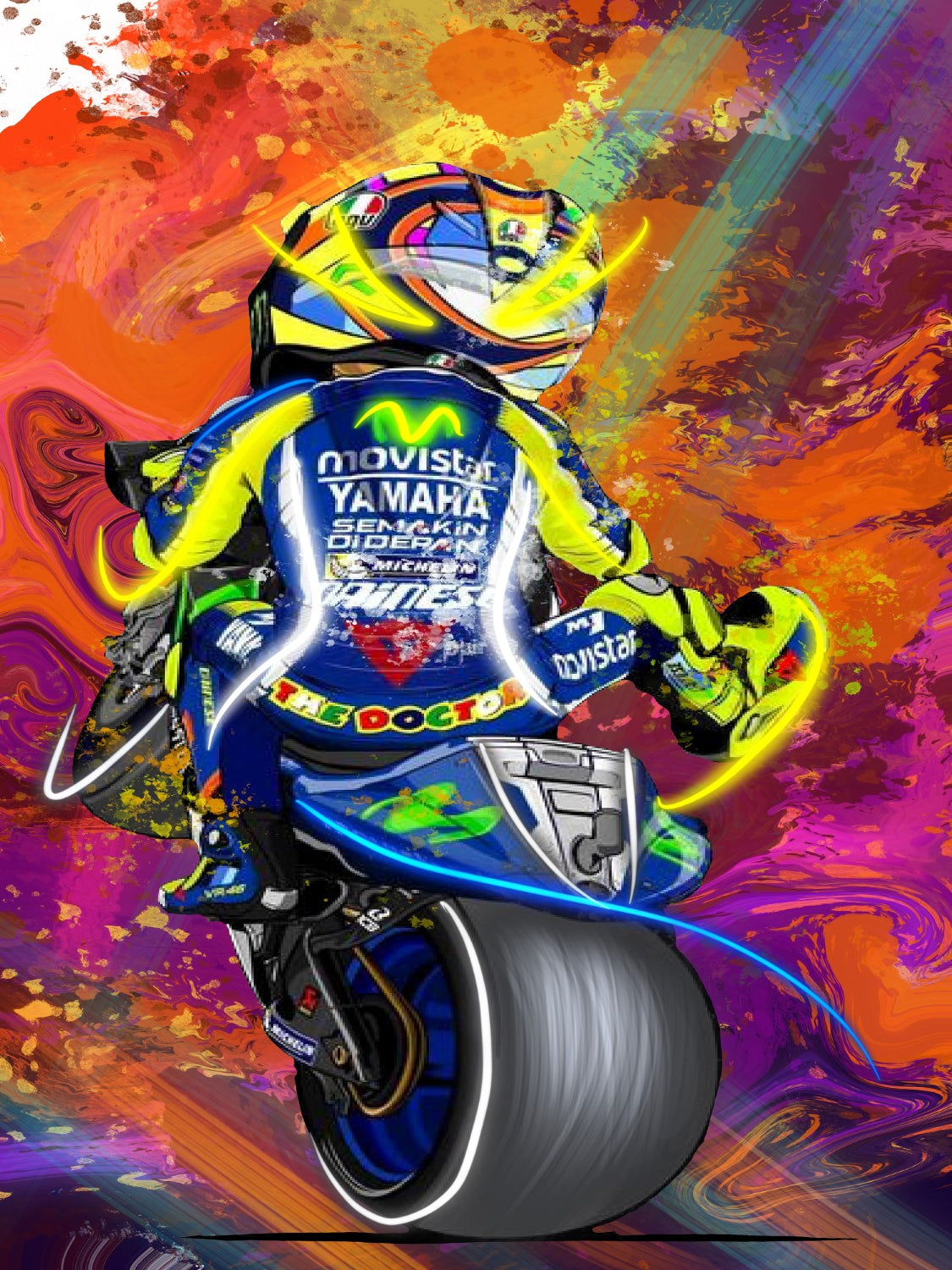 Rossi Swirls Behind Framed Print