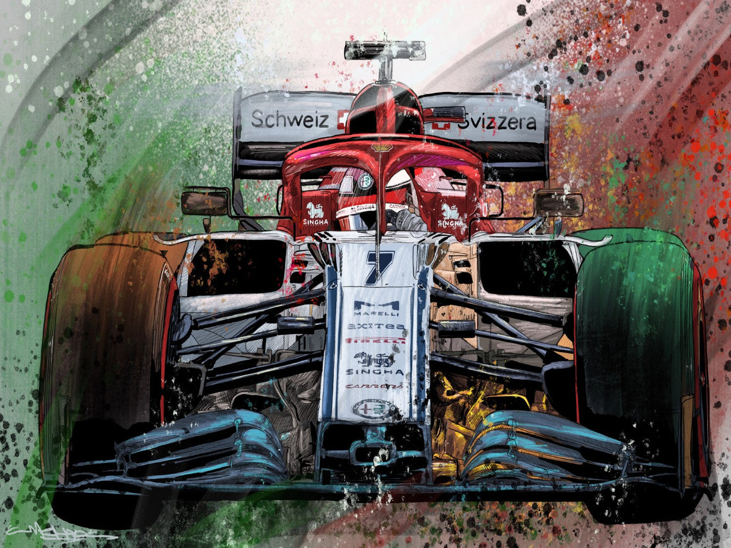 Kimi Raikkonen Alfa Framed Print