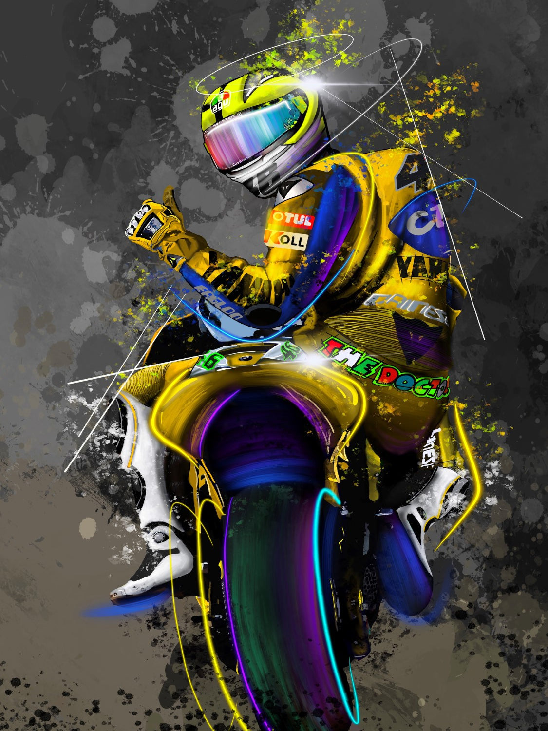 Rossi on Black Background Canvas Print