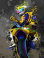 Rossi on Black Background Canvas Print
