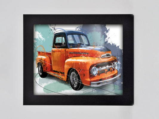 Classic Truck in Orange Framed Print