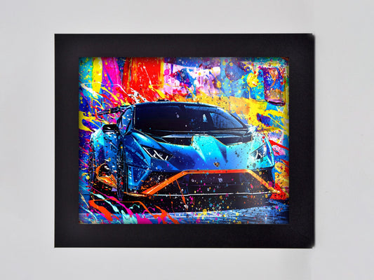 Lambo Colour Splash Framed Print