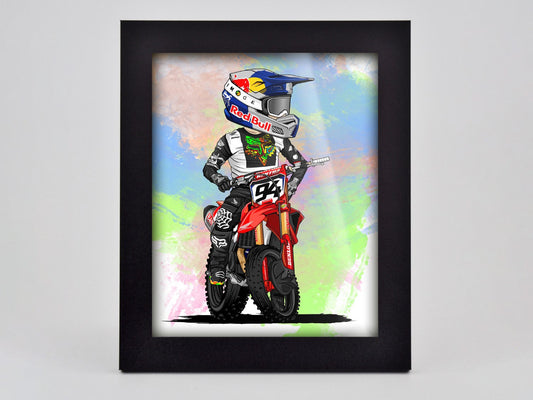 Ken Roczen Cartoon Framed Print