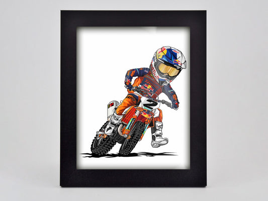 Jeremy McGrath Cartoon Framed Print