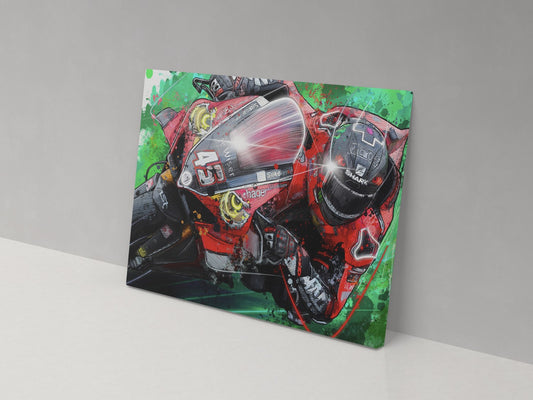 Scott Redding number 45 Ducati WorldSBK montage displayed on a 14 × 20 inch canvas.