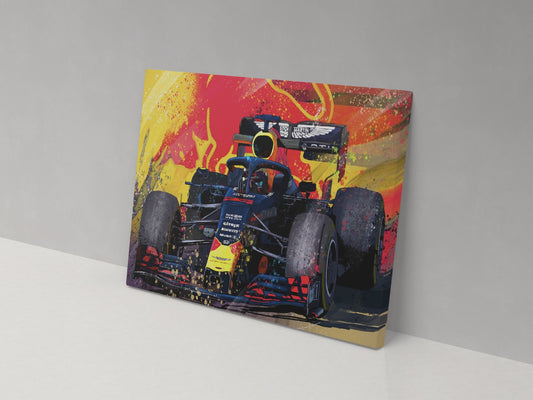 Max Verstappen Aston Martin-sponsored Red Bull Formula 1 car canvas print