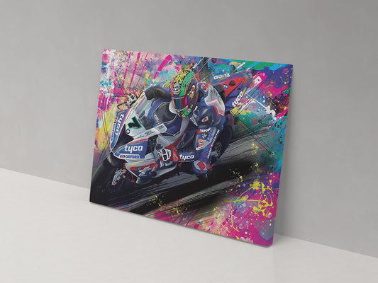 Michael Laverty riding the number 7 Tyco BMW in colourful British Superbike artwork.
